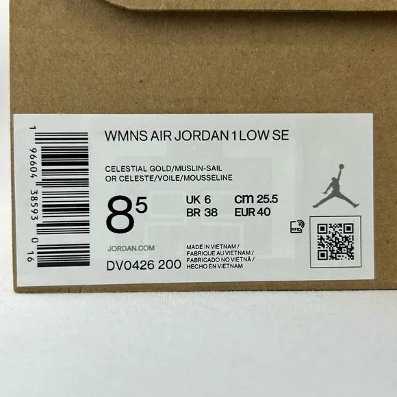 Women’s Nike Air Jordan 1 Low Celestial Gold / Multiple Sizes/ Brand New - Picture 9 of 9